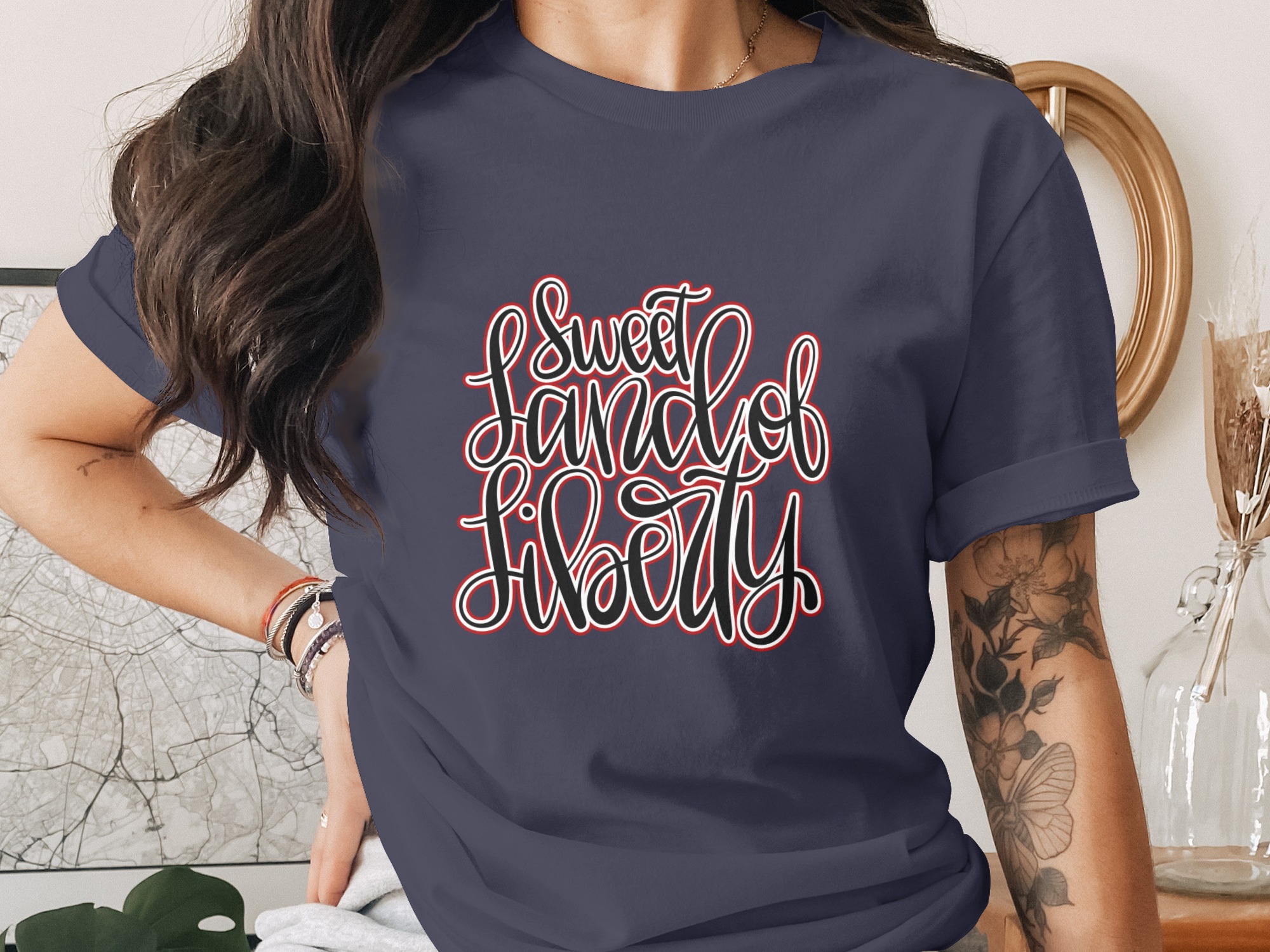 Sweet Land of Liberty T-Shirt, Patriotic American Shirt, 4th of July Independence Day Tee, USA Flag Pride Gift, Summer Celebration Top - Image 3