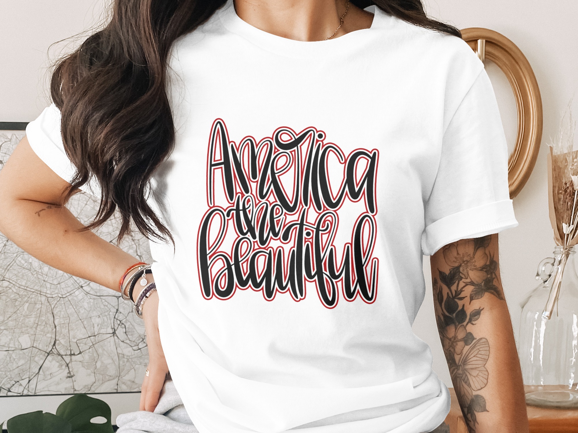 America the Beautiful T-Shirt | Patriotic Shirt | 4th of July Tee | Memorial Day Gift | USA Pride Outfit | American Spirit Top