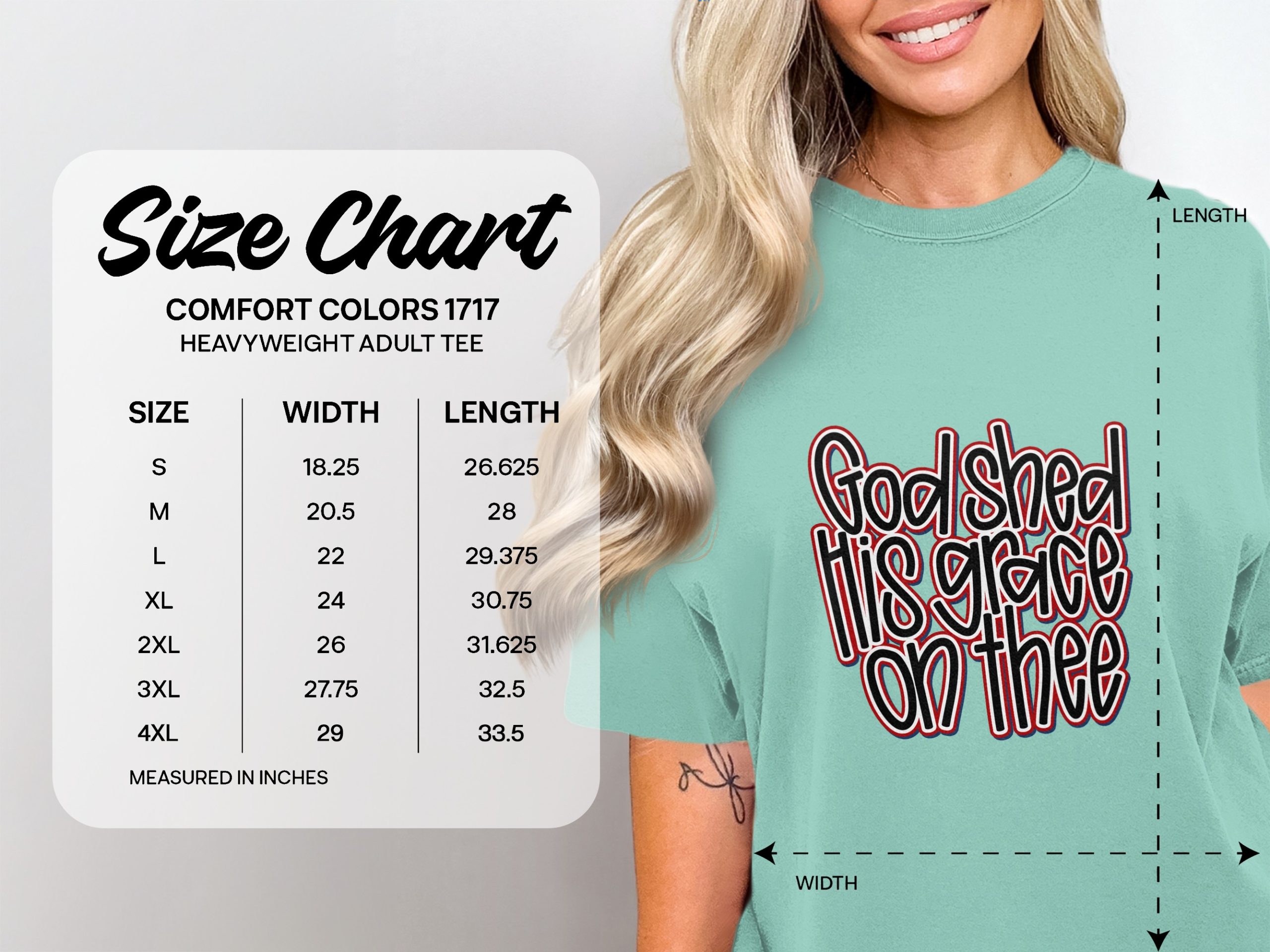 God Shed His Grace On Thee T-Shirt, Christian Faith Shirt, Patriotic America the Beautiful Quote Tee, Religious Gift - Image 4