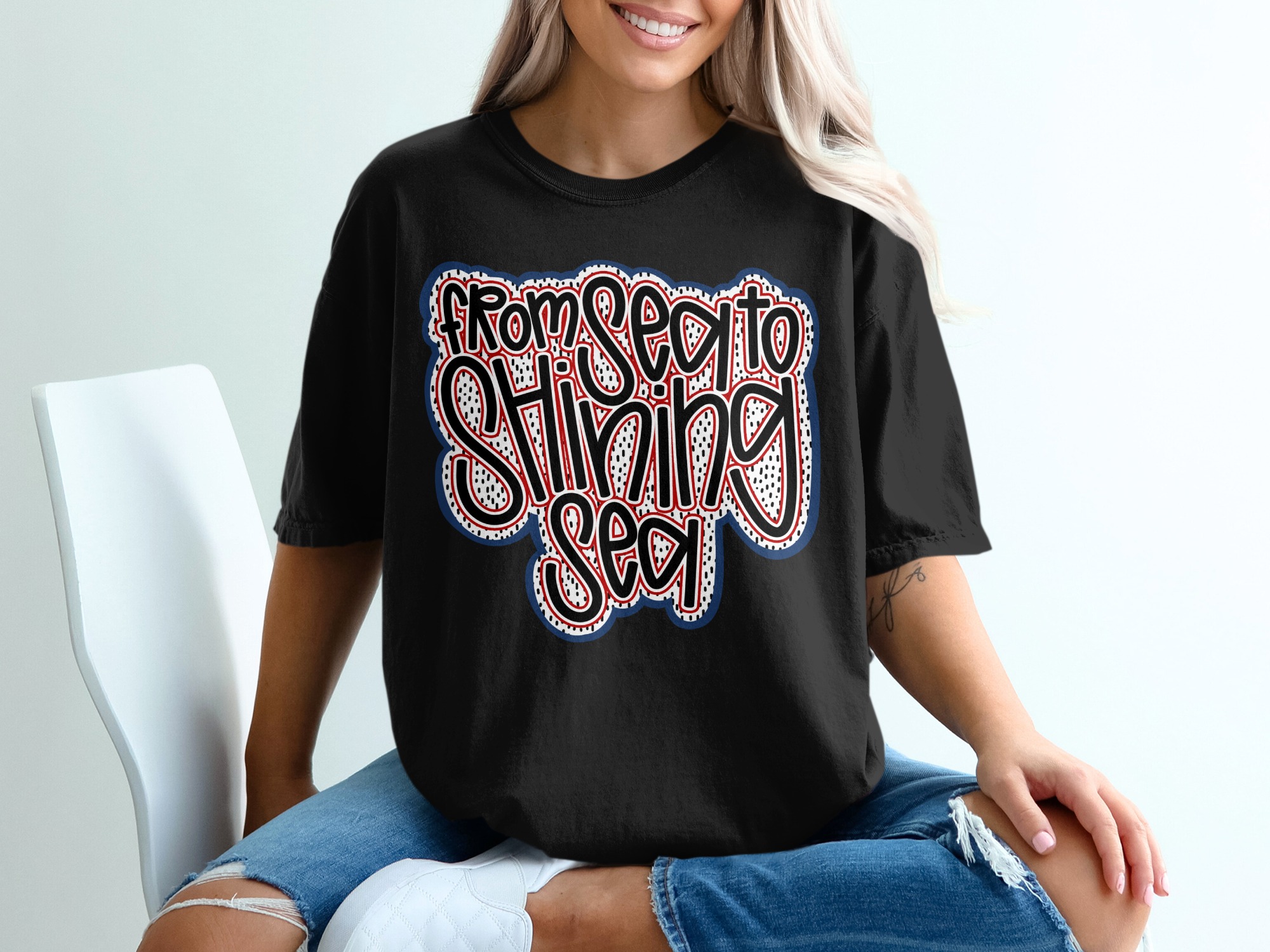 From Sea to Shining Sea T-Shirt, Patriotic USA Shirt, 4th of July Tee, American Pride, Travel USA Top, Gift Her - Image 2