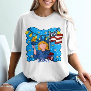 Patriotic T-Shirt | Fourth of July Freedom Glows Tee | Americana Statue of Liberty Shirt | Independence Day USA Gift