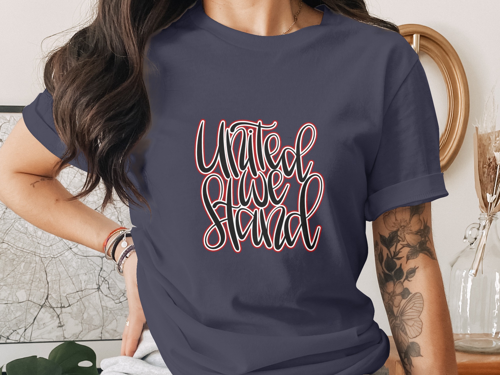 United We Stand T-Shirt, Patriotic American Unity Shirt, Inspirational Graphic Tee, Community Support Apparel, Freedom Shirt - Image 3