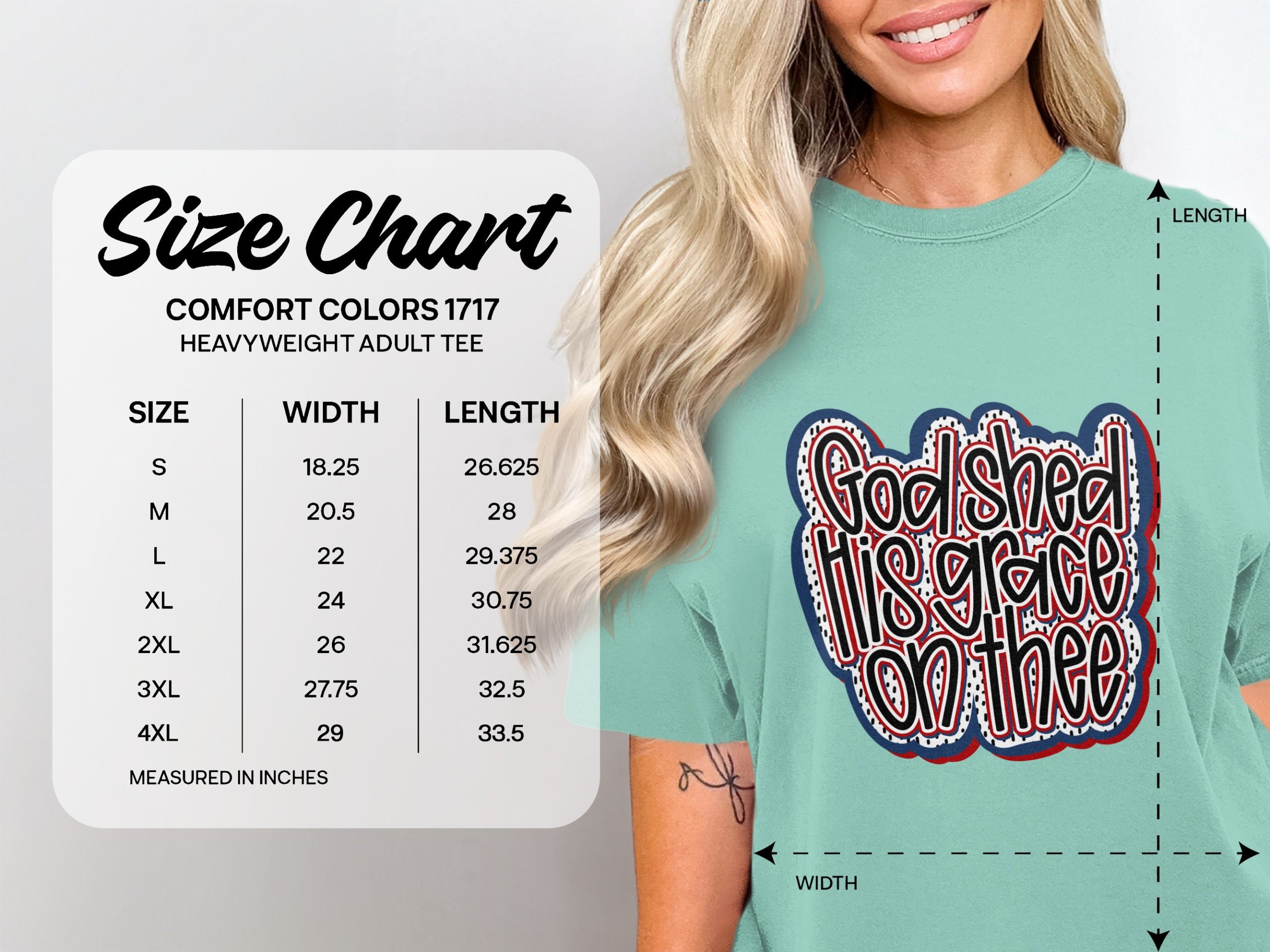 Patriotic Christian T-Shirt | God Shed His Grace On Thee Tee | Faith Based American Flag Shirt | 4th of July USA Graphic T-Shirt Gift - Image 4