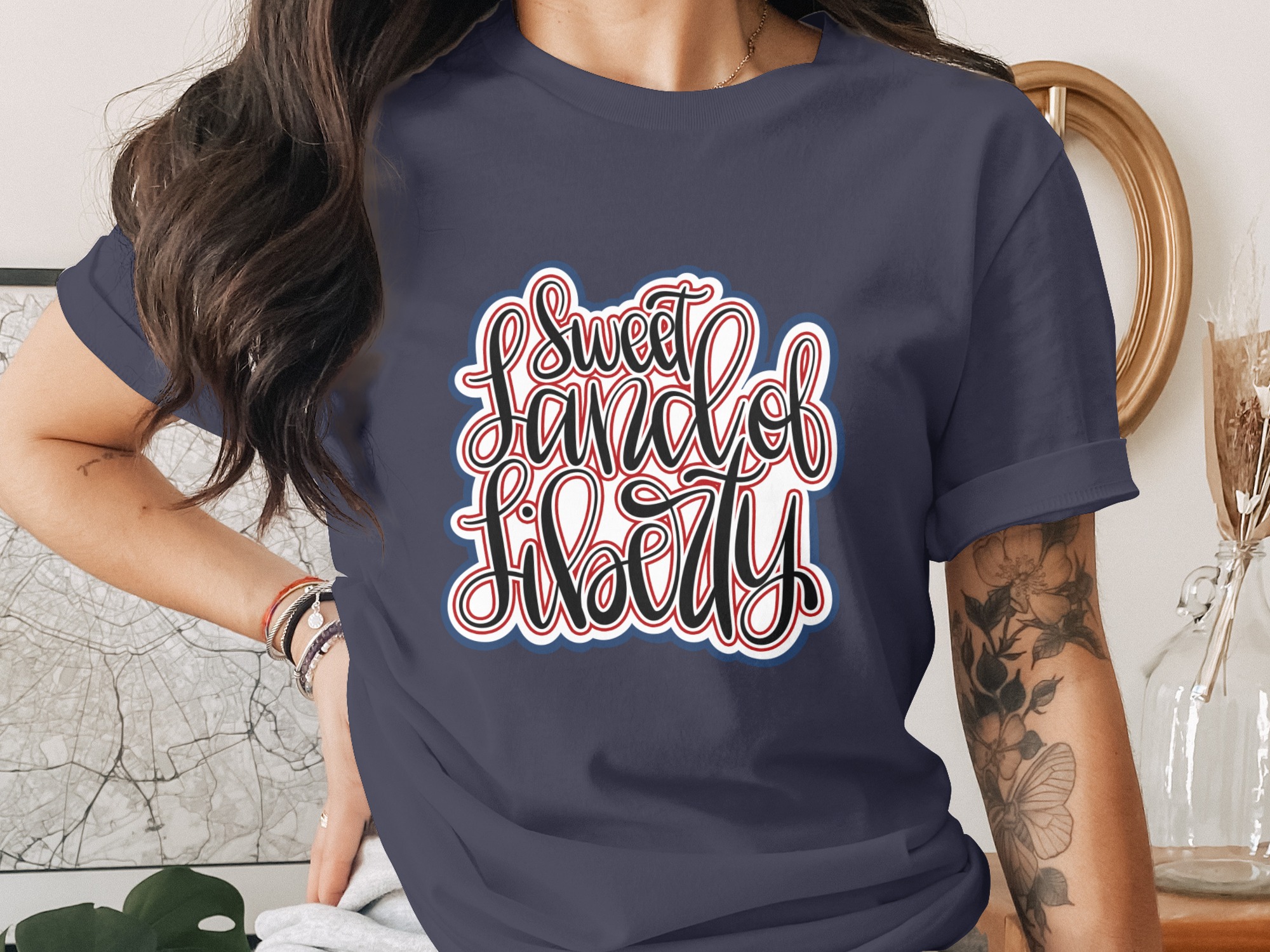 Sweet Land of Liberty T-Shirt, Patriotic 4th of July Tee, USA Independence Day Shirt, American Flag Outfit - Image 3