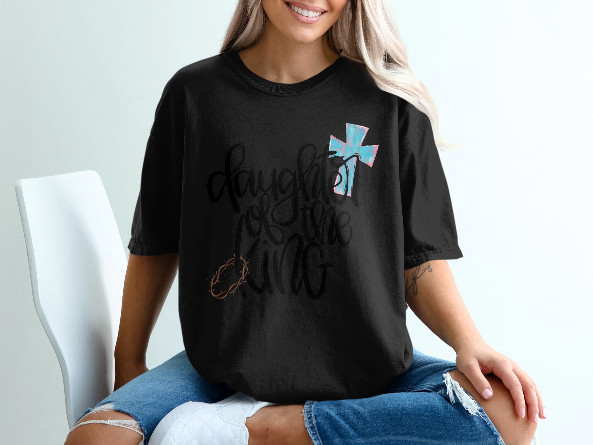 Daughter of the King T-Shirt, Christian Faith Tee, Religious Women's Shirt, Inspirational Jesus Apparel, Easter Gift for Her - Image 2
