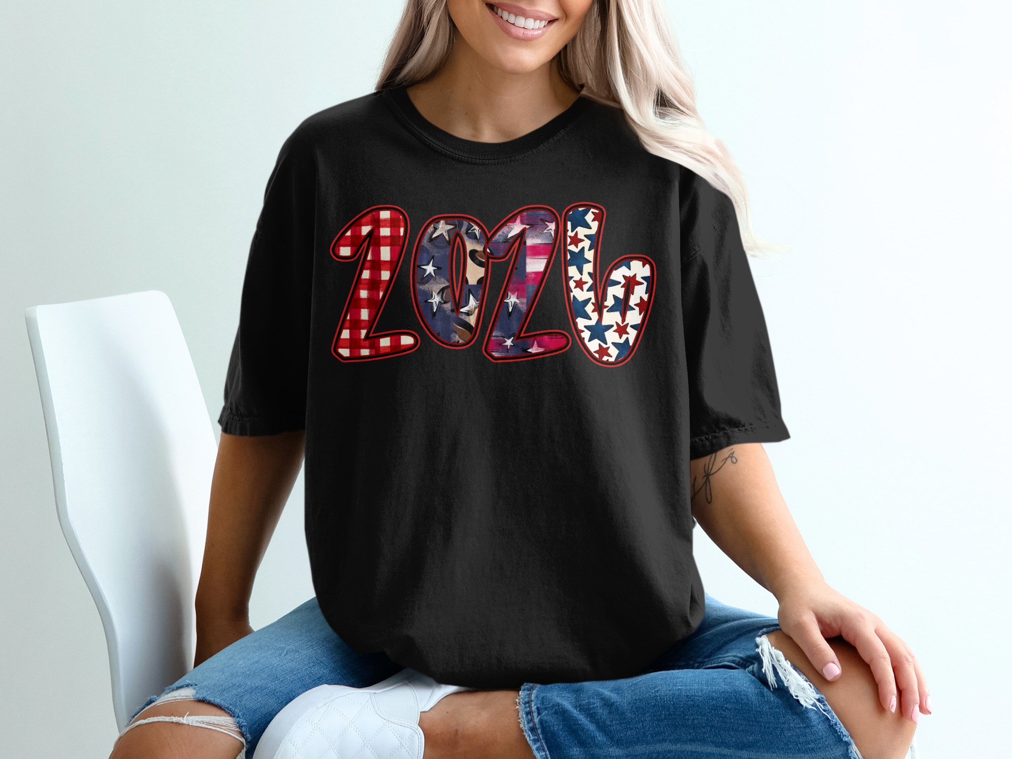 2024 Patriotic T-Shirt | Distressed Americana Tee | 4th of July Celebration Shirt | Election Year Apparel | Rustic USA Flag Leopard Star - Image 2