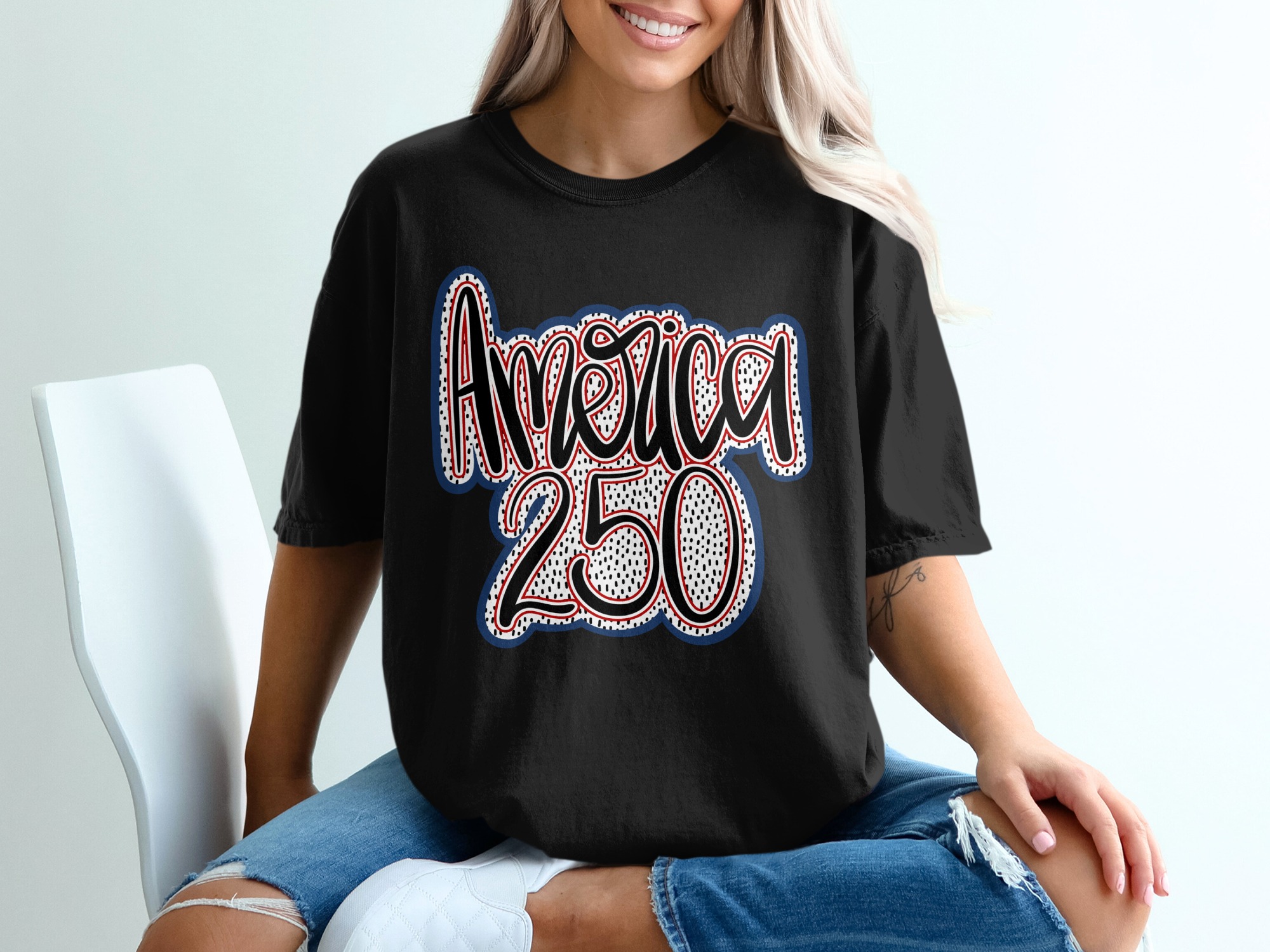 America 250 T-Shirt, Patriotic USA 250th Anniversary Shirt, Fourth of July Independence Day Tee, American Celebration Apparel - Image 2