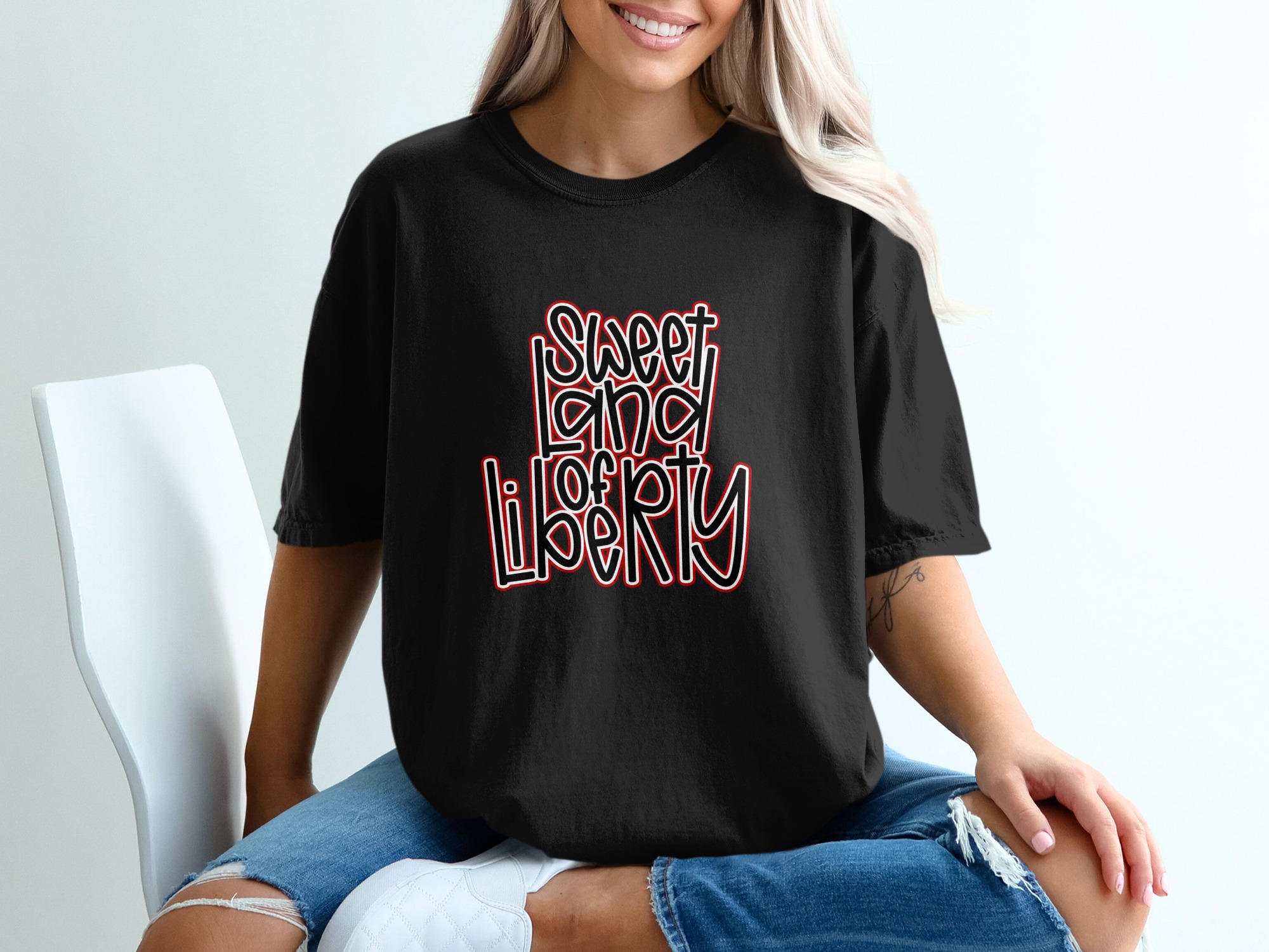 Sweet Land of Liberty T-Shirt, Patriotic 4th of July USA Tee, America Independence Day Summer Shirt Gift - Image 2