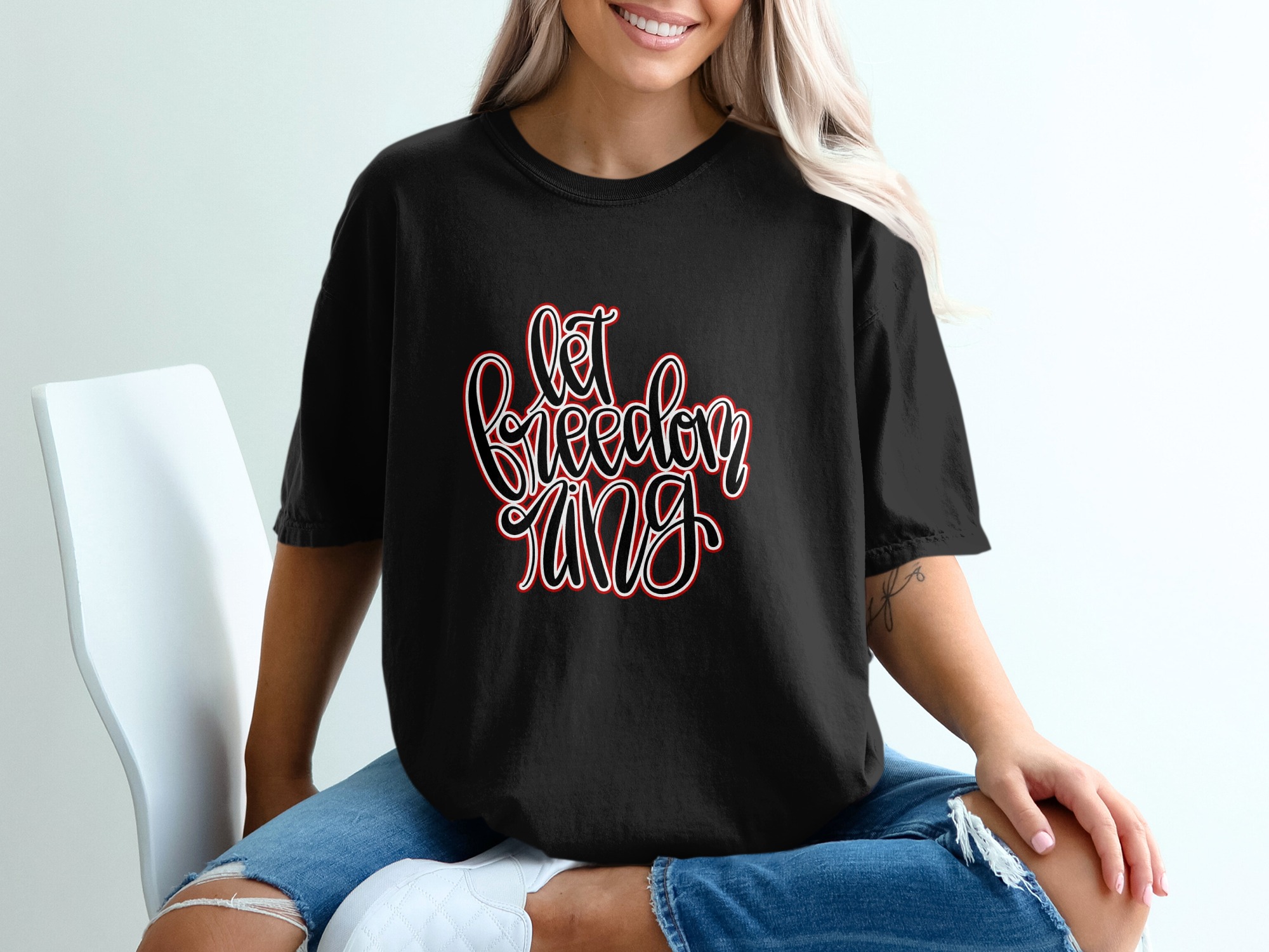 Let Freedom Ring T-Shirt, Patriotic American Shirt, 4th of July Independence Day Tee, USA Freedom Lover Gift, Summer Celebration Top - Image 2