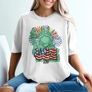 Patriotic Lady Liberty USA 250th Anniversary T-Shirt, Fourth of July Celebration American Flag Tee