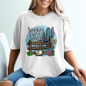 Seeking His Favor T-Shirt | Christian Western Faith Tee | Cowgirl Cactus Shirt | Inspirational Religious Scripture Top | Desert Boho Gift