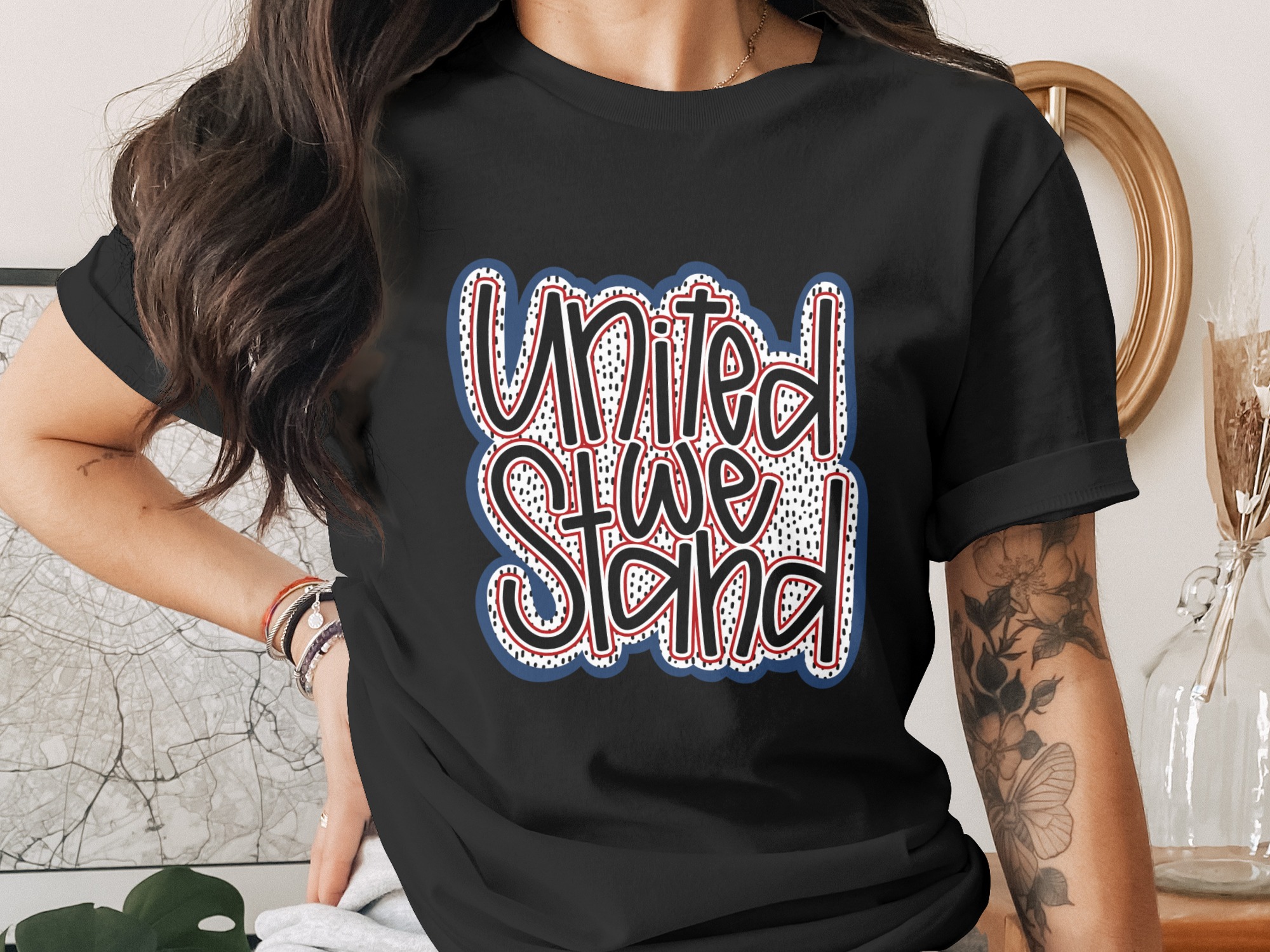 United We Stand SVG PNG Digital Download for Patriotic T-Shirt Design | American Unity Cut File for 4th of July Crafts - Image 2