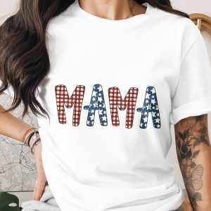 Patriotic Mama SVG Digital File, Fourth of July Mom PNG Sublimation Design, Distressed Red White Blue USA Mama Shirt Graphic Download