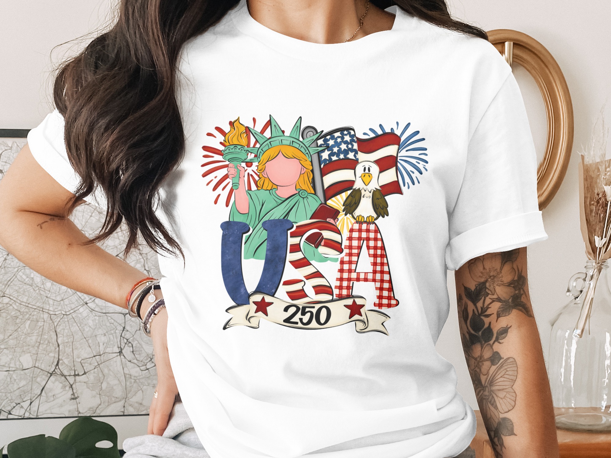 Patriotic USA 250th Independence Day Digital PNG, 4th of July Sublimation Design, American Pride Celebration Art, Instant Download File
