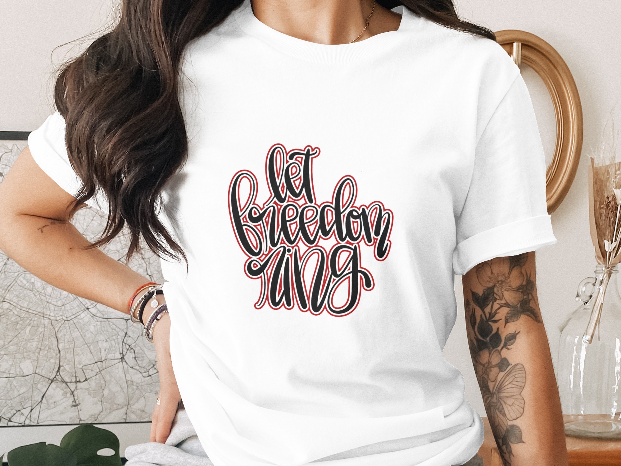 Let Freedom Ring Digital Design, Patriotic SVG PNG, 4th of July Sublimation, American Flag Independence Day Cut File, US Patriotic Shirt