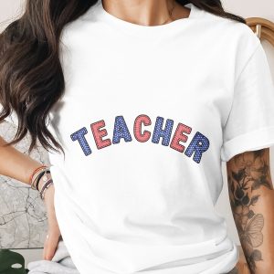 Patriotic Teacher Digital Design, American Flag Teacher PNG, Back to School Teacher Gift, End of Year Teacher Appreciation SVG Digital