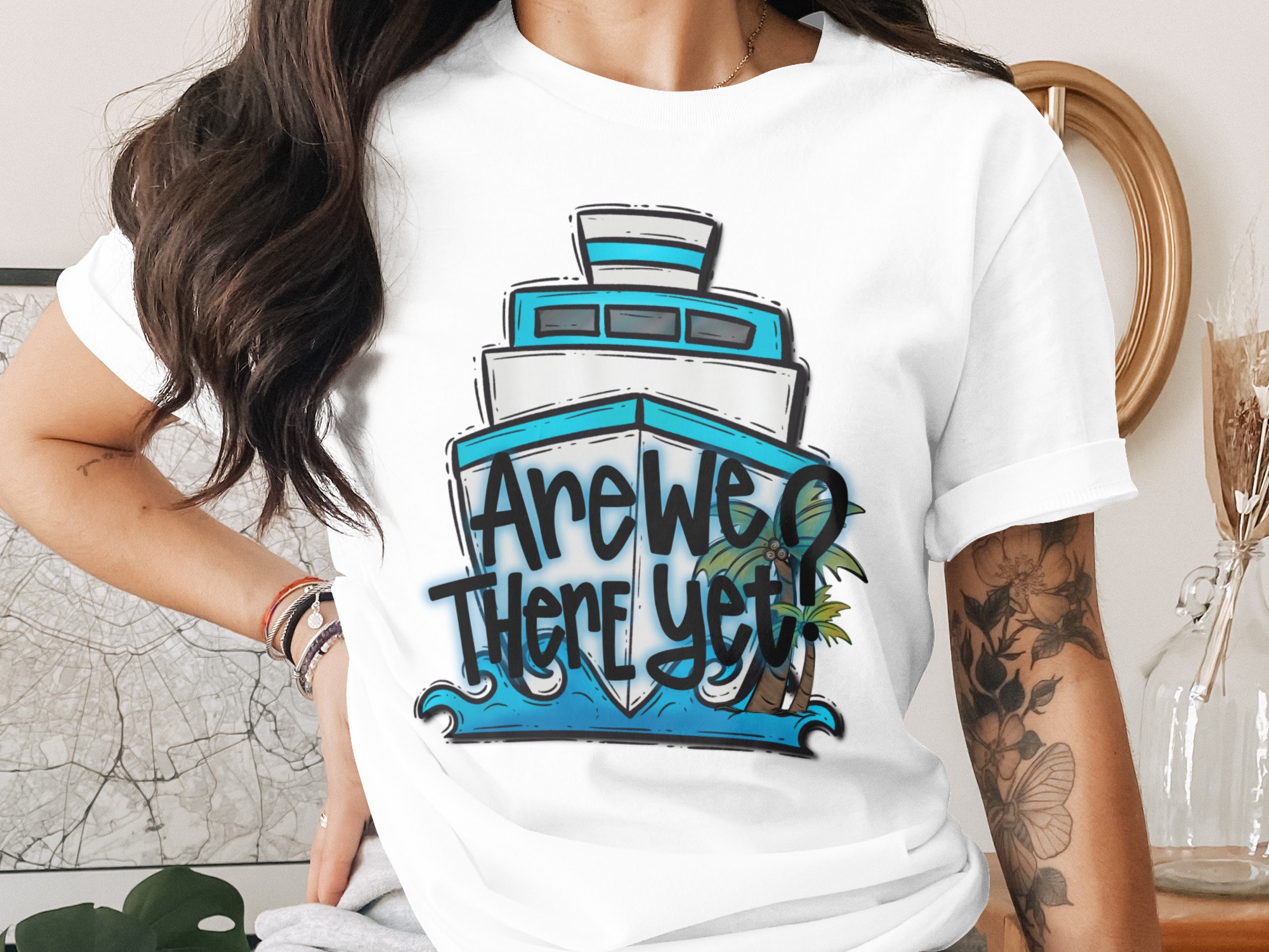 Are We There Yet Cruise Ship Design, Funny Vacation Digital Download, Summer Travel PNG File, Family Trip Sublimation Art