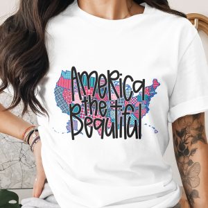 America the Beautiful Digital Design PNG SVG, Patriotic USA Map Quilt Effect Sublimation File, 4th of July Instant Download Graphic