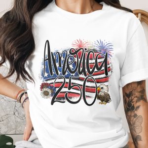 America 250 SVG Digital Download, Patriotic US Flag PNG, Bald Eagle Fourth of July Sublimation File, Red White Blue Celebration