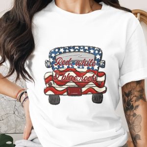 Patriotic Vintage Truck Digital Design, Red White Blue Roots PNG File, 4th of July Sublimation, Americana USA Flag Old Truck Art Download