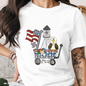 Patriotic Wagon American Eagle Digital PNG | Fourth of July Sublimation Design | Americana Little Wagon Big Dreams Clipart