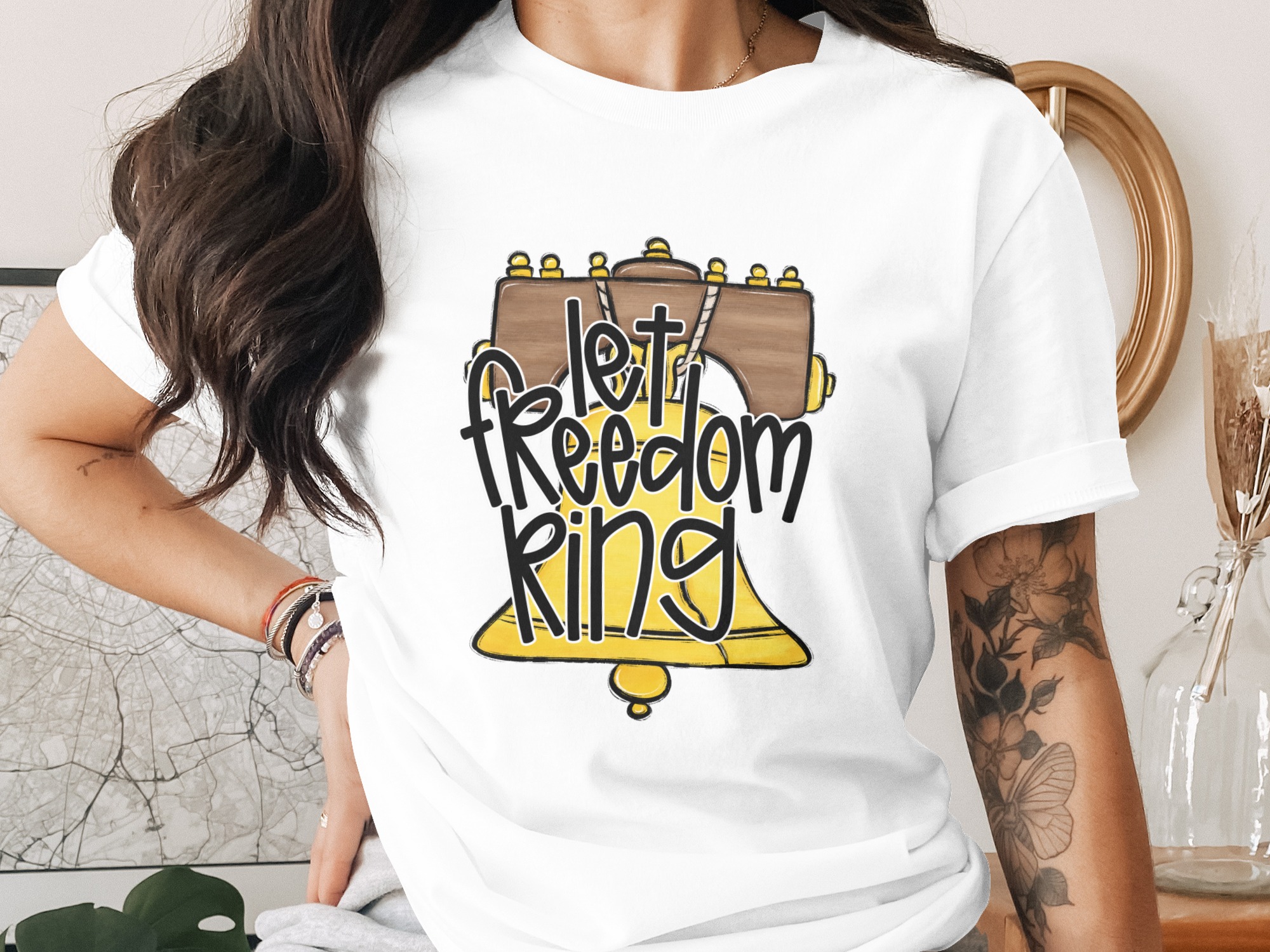 Let Freedom Ring Digital Download PNG, Liberty Bell Patriotic Sublimation Design, 4th of July Americana Craft File