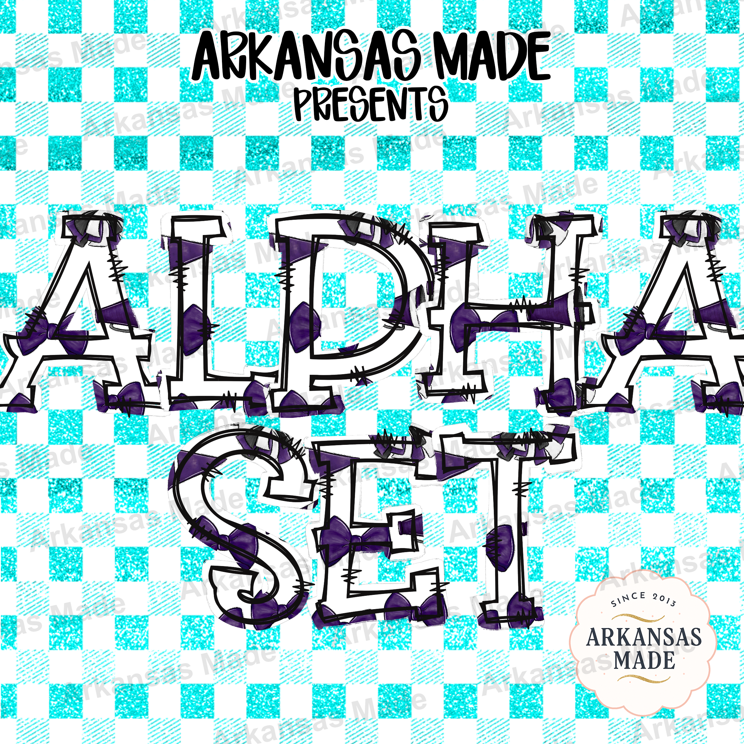 Distressed Outline Alphabet PNG, Purple Bow Letters Digital Download, Grunge Sketchy Font, Alt Girl Letter Pack, Sublimation Alpha Set PNG