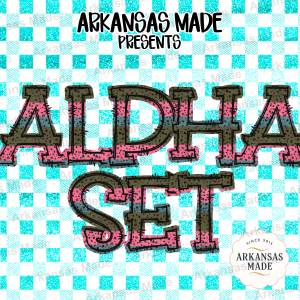 Bold Distressed Leopard Alpha Set PNG, Grunge Western Pink Teal Alphabet Letters Digital Download for Trendy Crafts