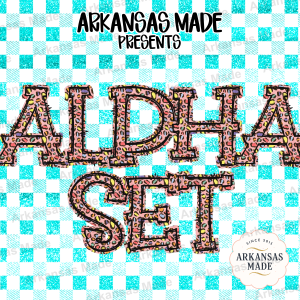 Colorful Leopard Print Alpha Set PNG | Distressed Animal Print Letters Digital Download for Sublimation T-Shirt Design DIY Craft Supplies