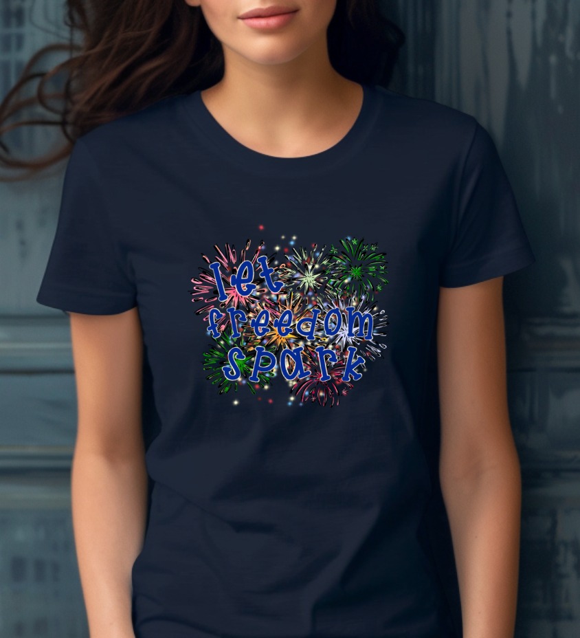 Let Freedom Spark 4th of July Digital Design, Patriotic Fireworks SVG PNG Clipart Cut File for Independence Day Celebration T-Shirt - Image 3