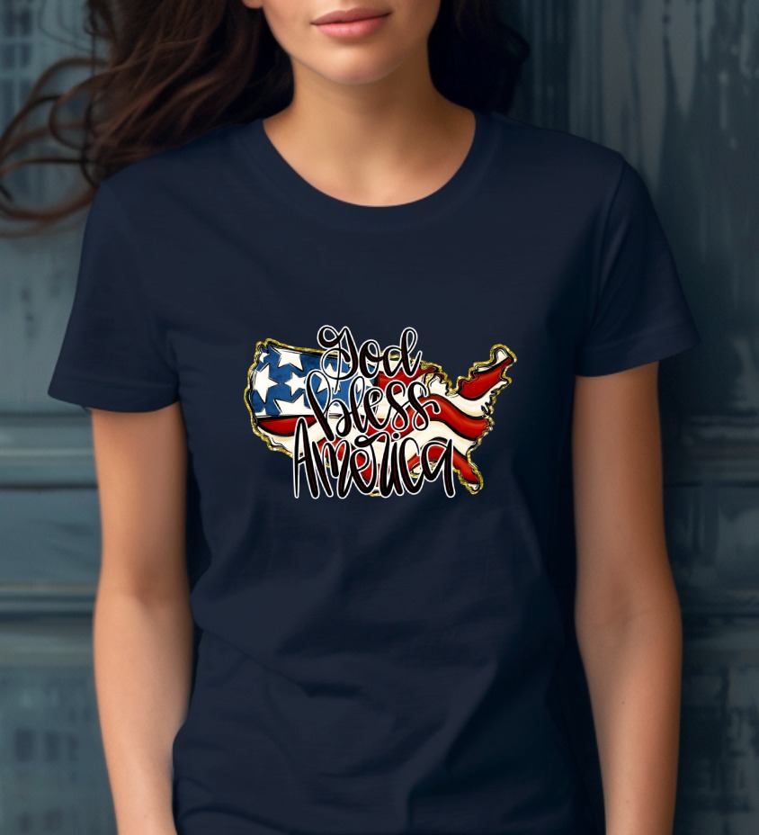 God Bless America Digital Design, Patriotic American Flag USA Map PNG for 4th of July Sublimation, Independence Day Gift - Image 3