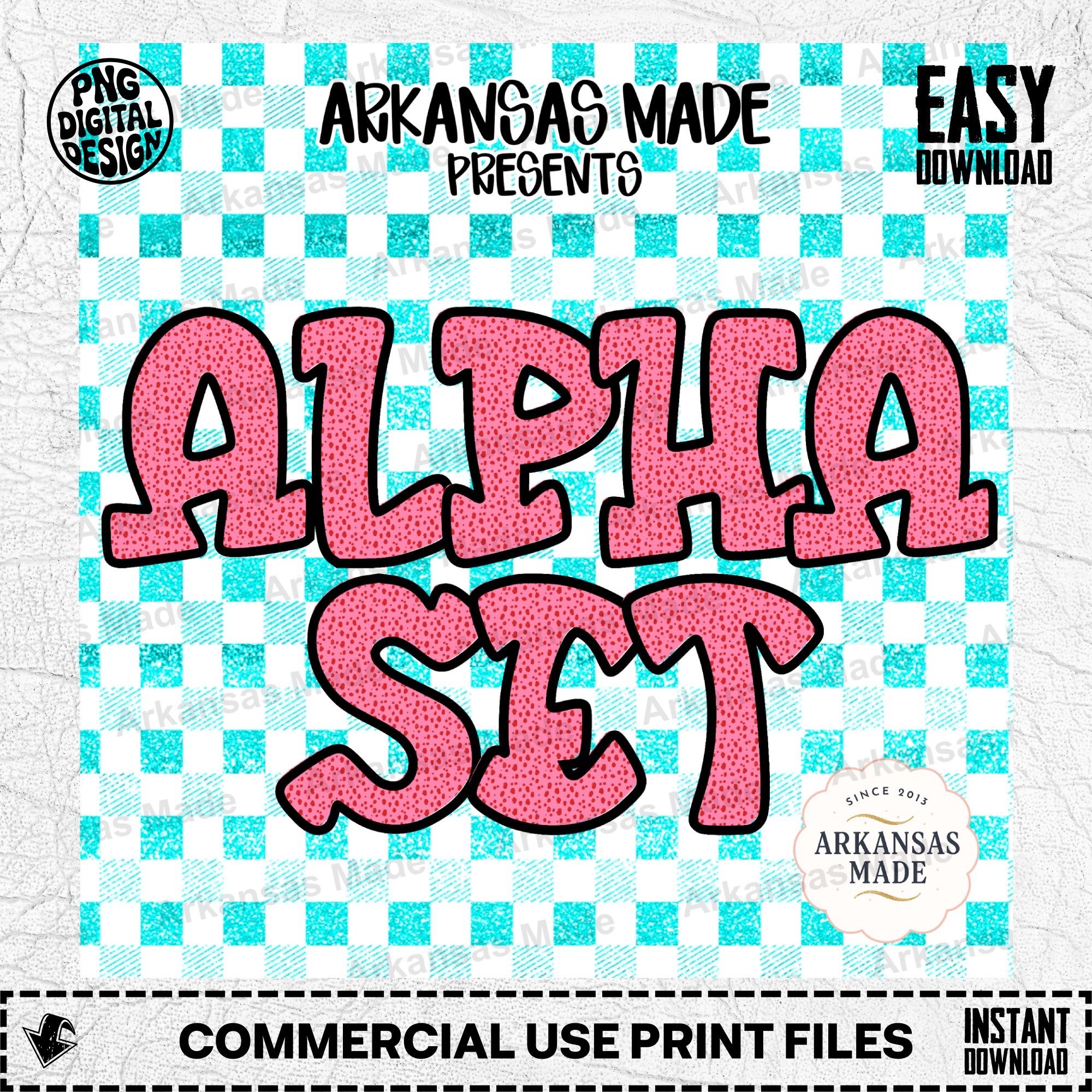 Pink Dotted Alpha Set PNG, Chunky Bubble Alphabet Font, Faux Sprinkle Letters, Digital Download PNG for Sublimation - Image 2