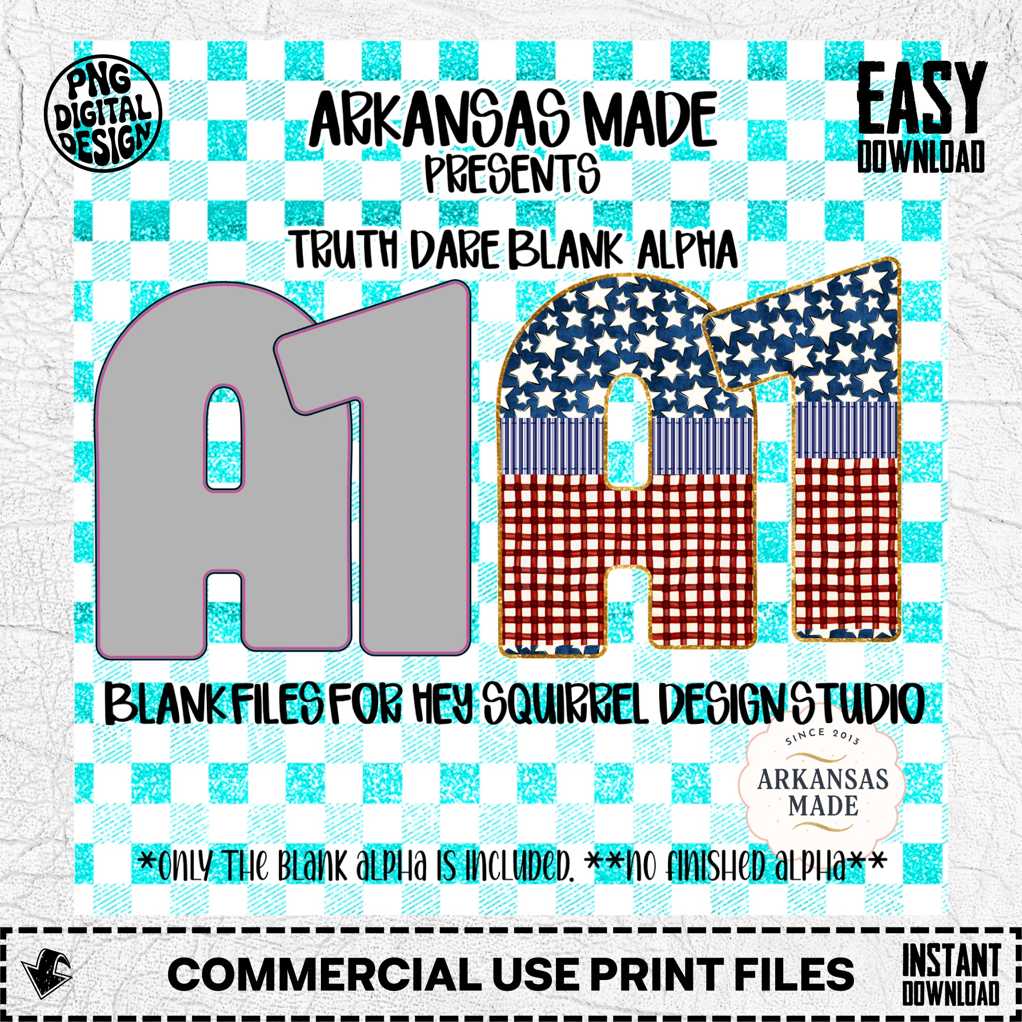 Truth Dare Blank Alpha PNG Files Hey Squirrel Design Studio | Patriotic Americana Letters & Numbers Digital Download for Crafters - Image 2