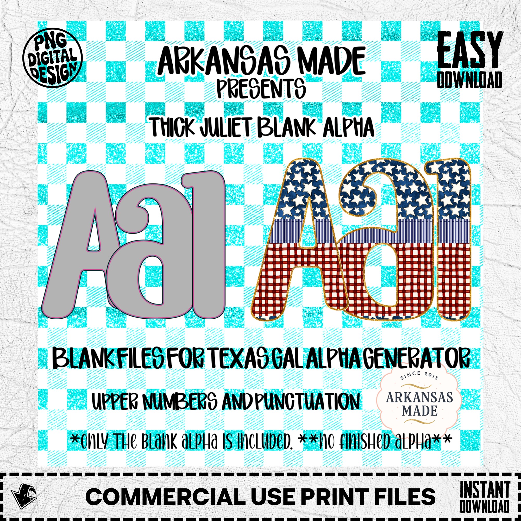 Thick Juliet Blank Alpha PNGs for Texas Gal Alpha Generator - Digital Download ABCs, Numbers, Punctuation. Crafting Font Files. - Image 2