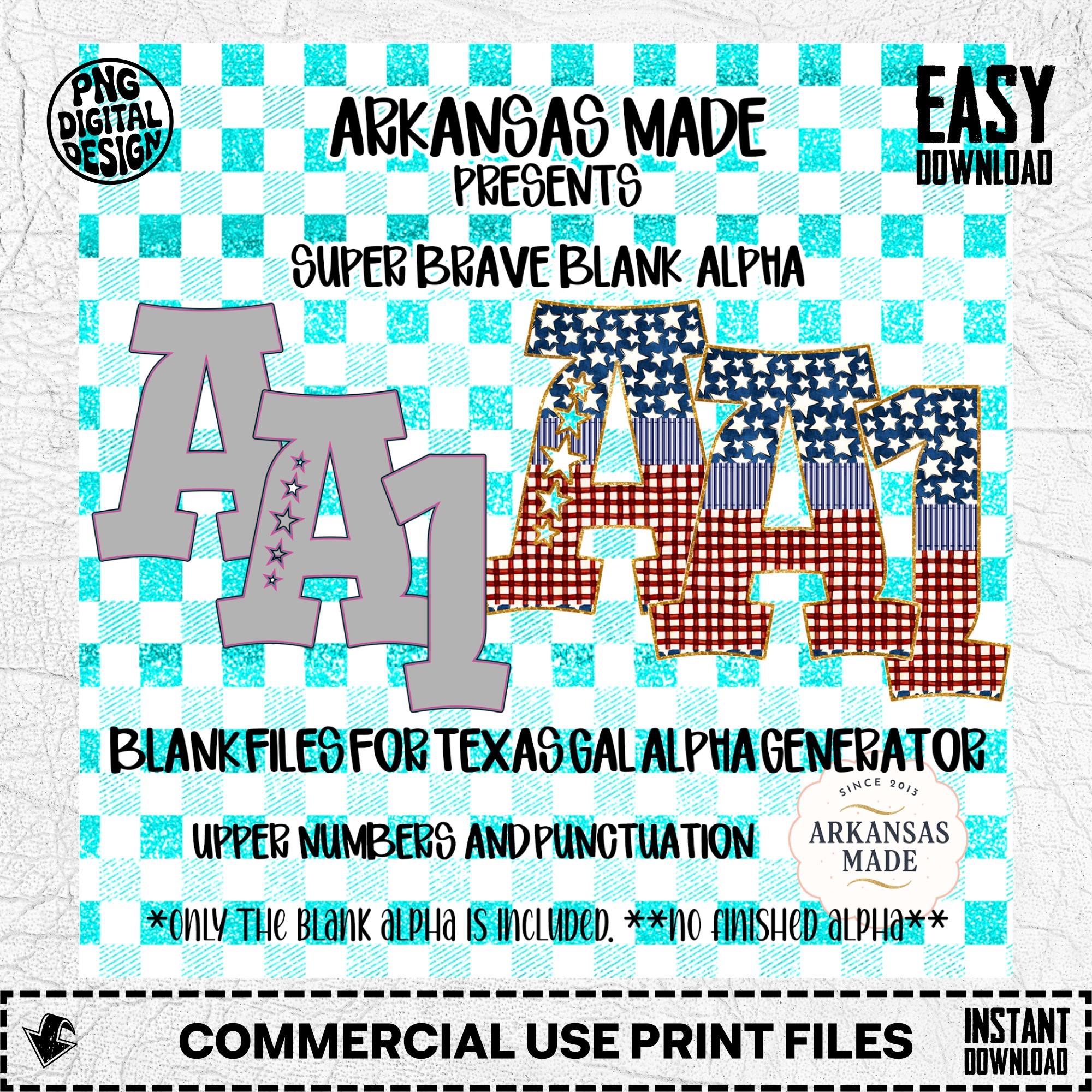 Super brave blank alpha PNGs for Texas Gal Alpha Generator | Digital Download Customizable Chunky Letters, Numbers, Punctuation - Image 2