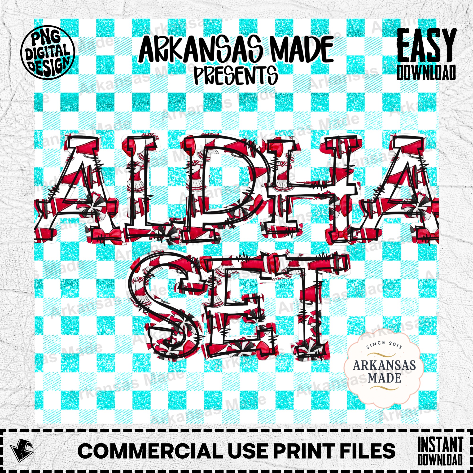 Cheer Alpha Set PNG Digital Download, Cheerleader Alphabet Letters, Team Spirit Font, Sports PNG Bundle, Varsity Letters Instant Download - Image 2