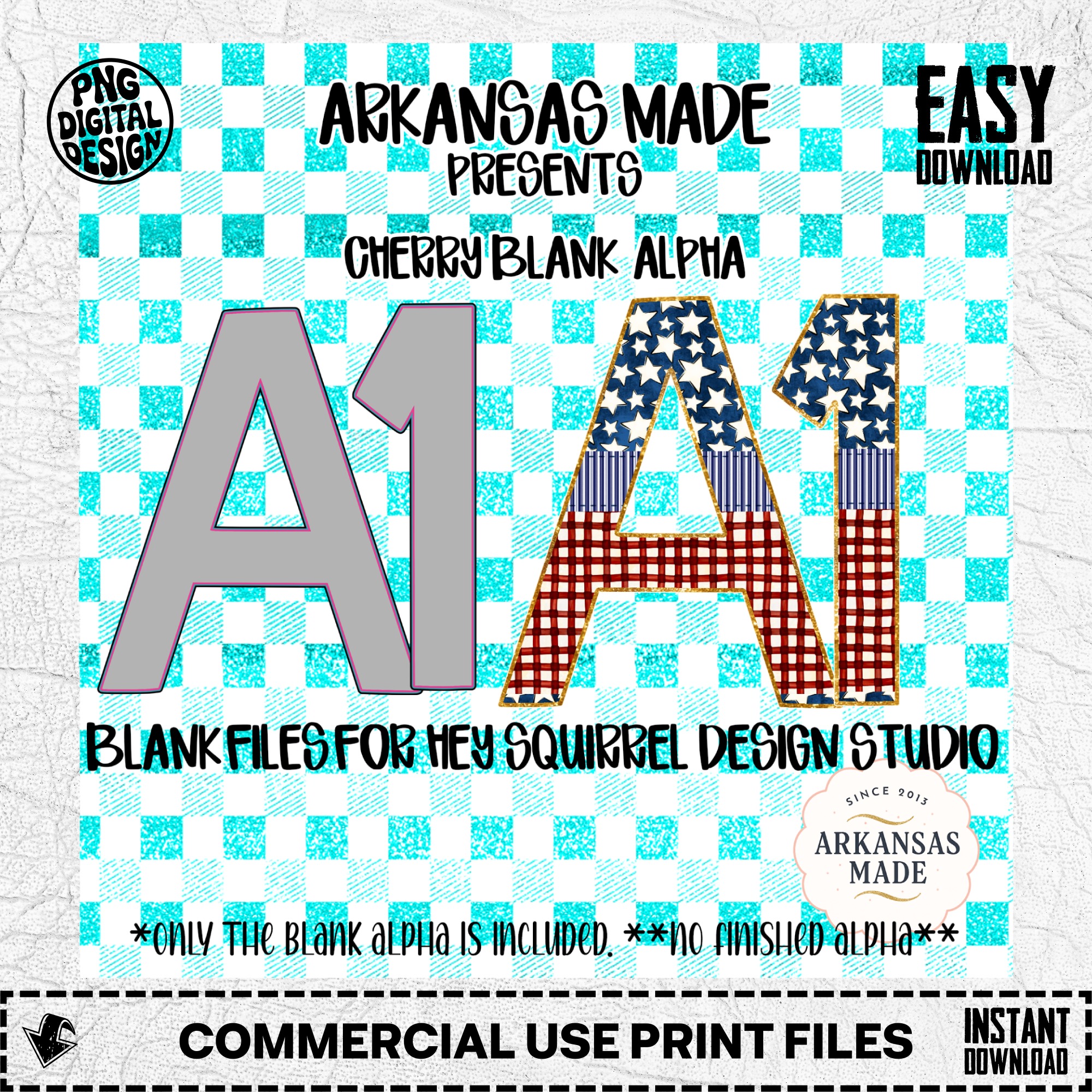 Cherry Blank Alpha PNGs for Hey Squirrel Design Studio | Customizable Digital Letter Set for Sublimation & DIY - Image 2