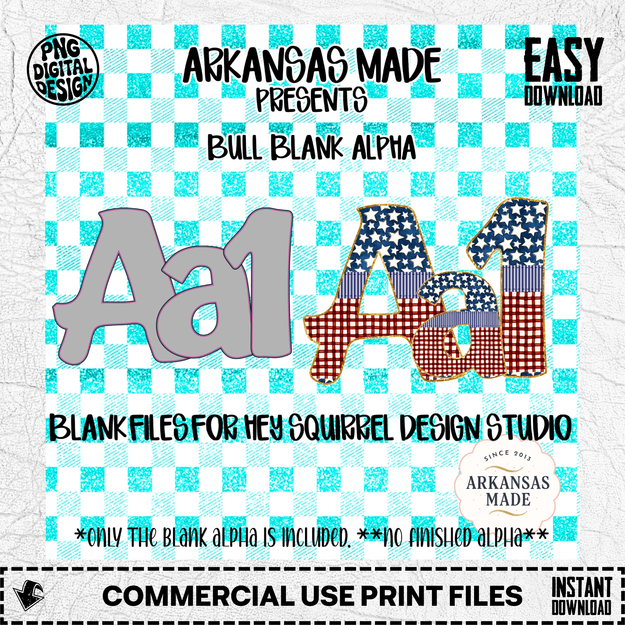 Bull Blank Alpha PNGs for Hey Squirrel Design Studio, Digital Letters and Numbers, Custom Crafting Files, DIY Alphabet Download - Image 2