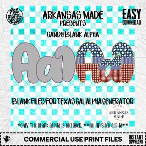 Candy Blank Alpha PNGs for Texas Gal Alpha Generator | Customizable Bubble Font Digital Files | DIY Craft Download