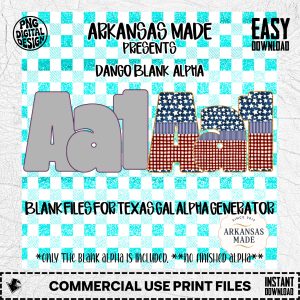 Dango Blank Alpha PNGs for Texas Gal Alpha Generator App | Customizable Digital Letter Pack for DIY Crafting Projects