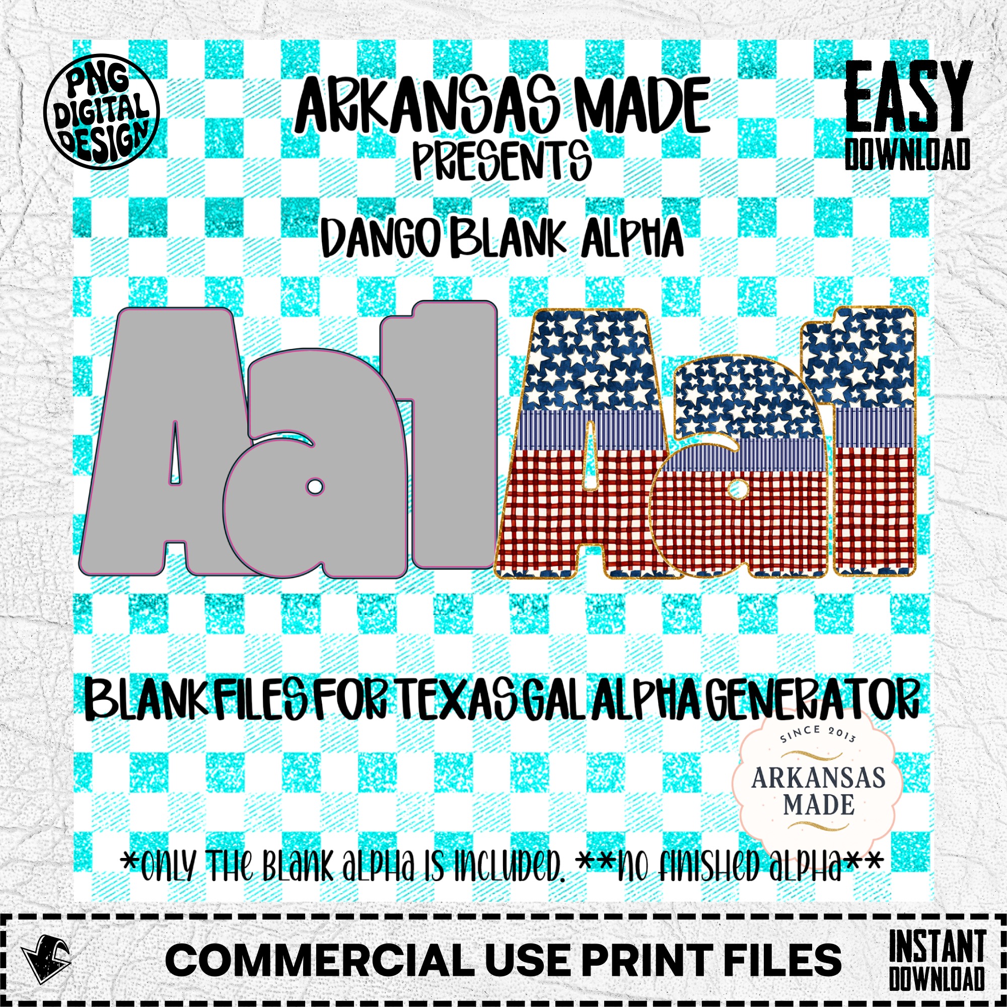 Dango Blank Alpha PNGs for Texas Gal Alpha Generator App | Customizable Digital Letter Pack for DIY Crafting Projects