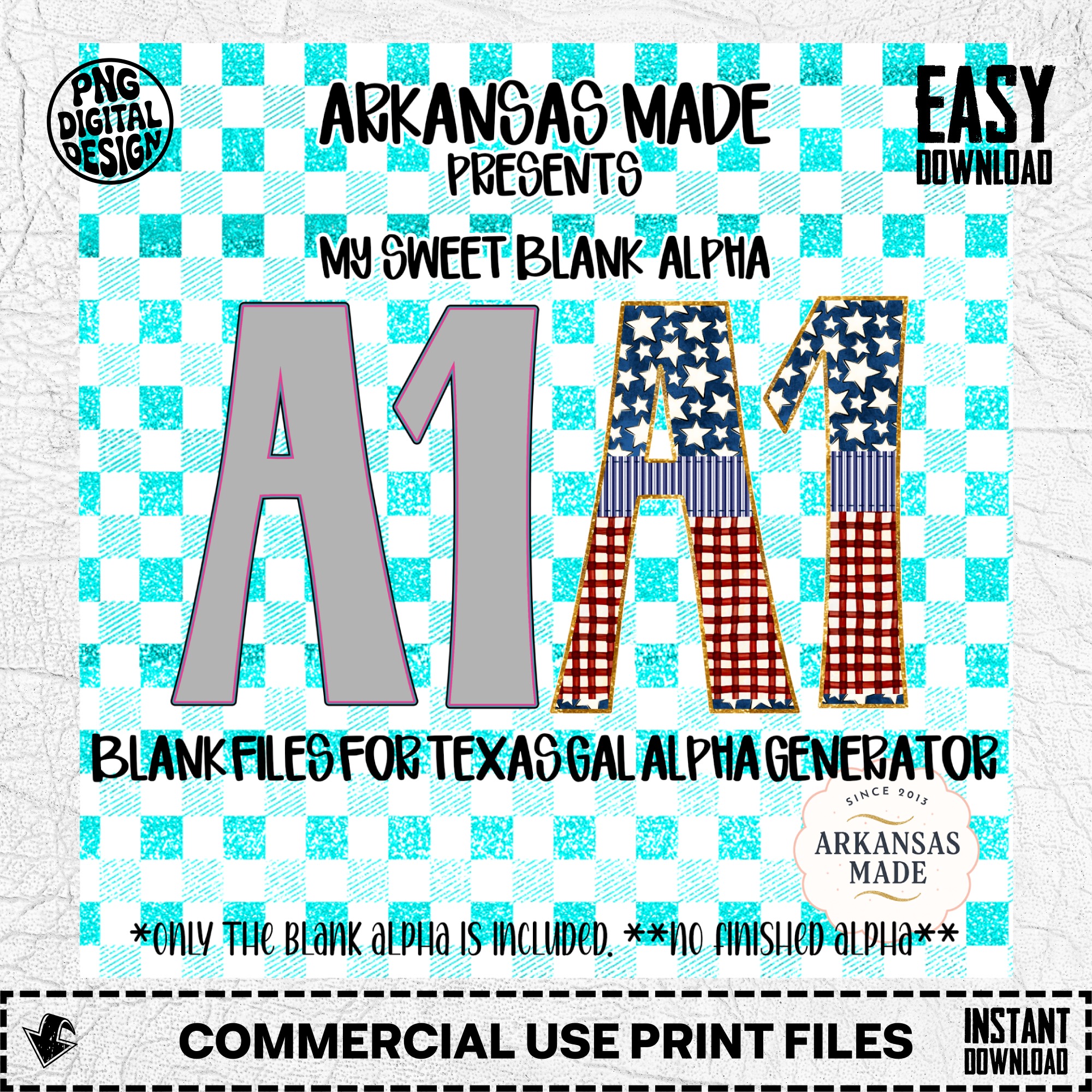 My Sweet Blank Alpha PNGs for Texas Gal Alpha Generator | Customizable Digital Letters Numbers Set | DIY Craft Design Files