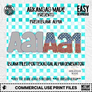 Fresh Blank Alpha Digital Alpha PNGs for Texas Gal Alpha Generator Patriotic Design | Custom Alphabet Letters