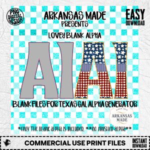 Lovey Blank Alpha PNGs for Texas Gal Alpha Generator - DIY Digital Download File for Sublimation & Crafting Projects