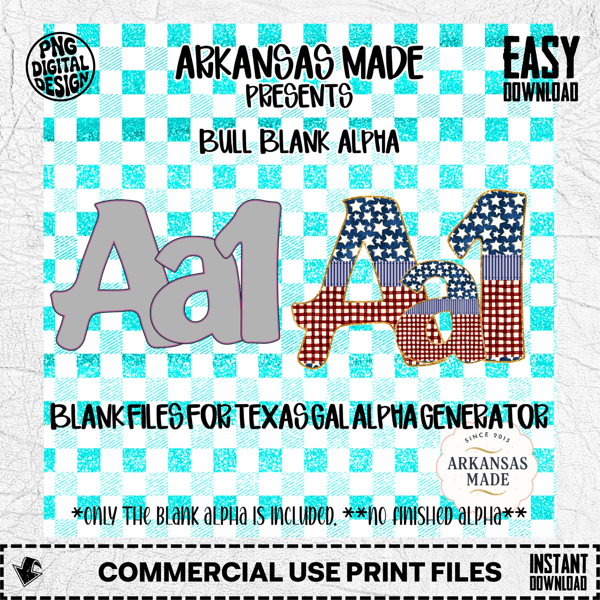 BULL Blank Digital Alpha PNGs for Texas Gal Alpha Generator – Custom Lettering, Sublimation & Crafting Files