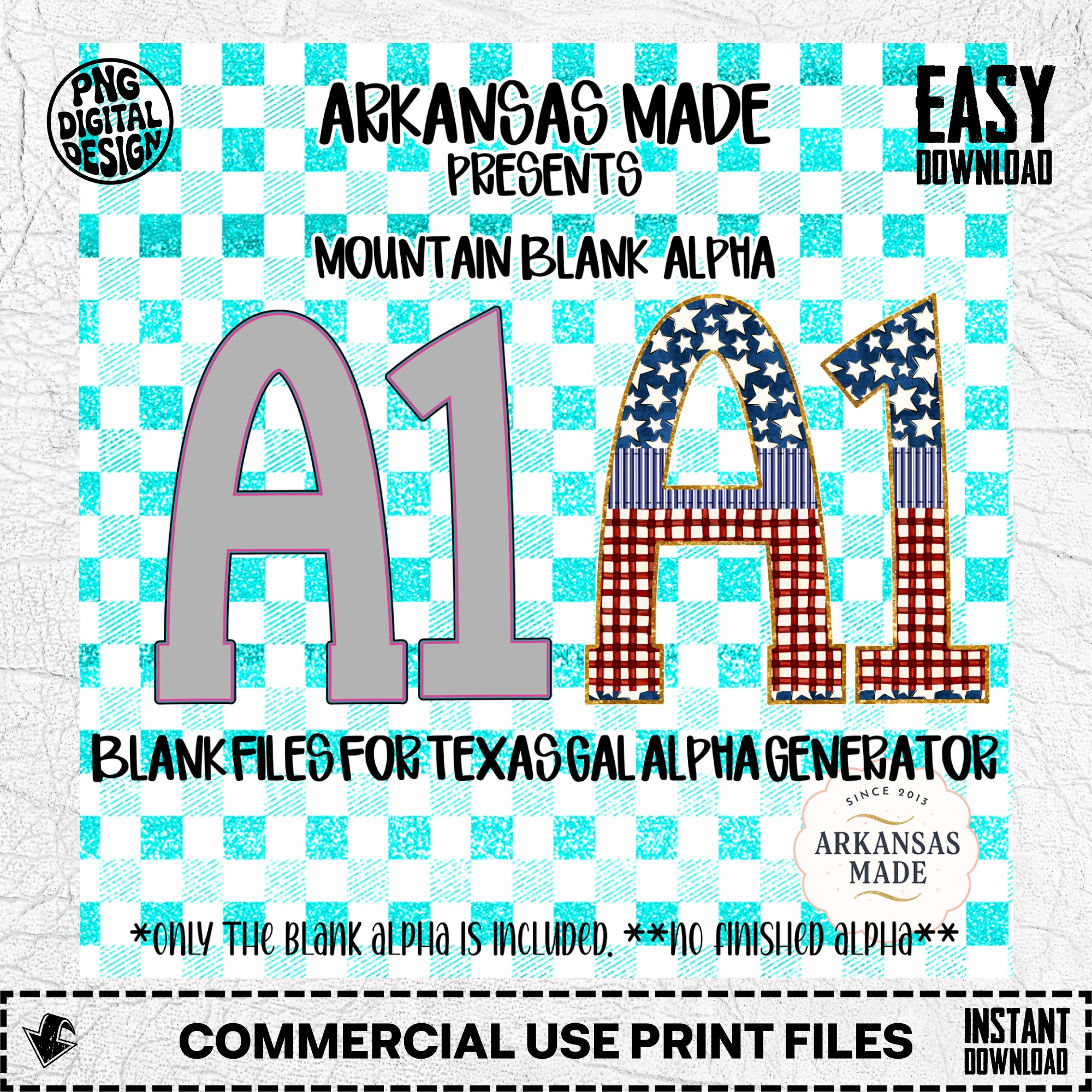 Mountain Blank Alpha for Texas Gal Alpha Generator | Digital PNGs for DIY Crafts, Patriotic Sublimation, Custom Lettering