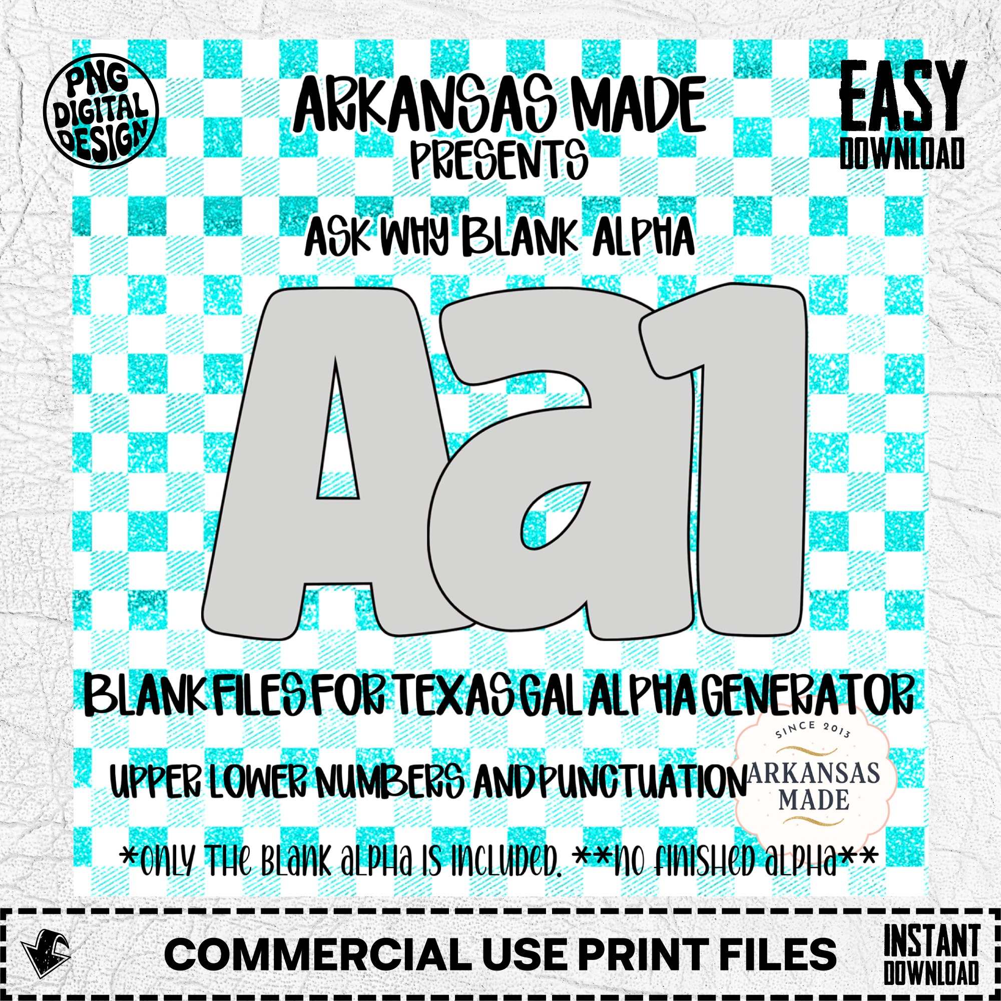 Blank Fillable Alpha Set, Digital Download Letters & Numbers, Custom Font PNG for Sublimation, DIY Crafting Design Tool - Image 2