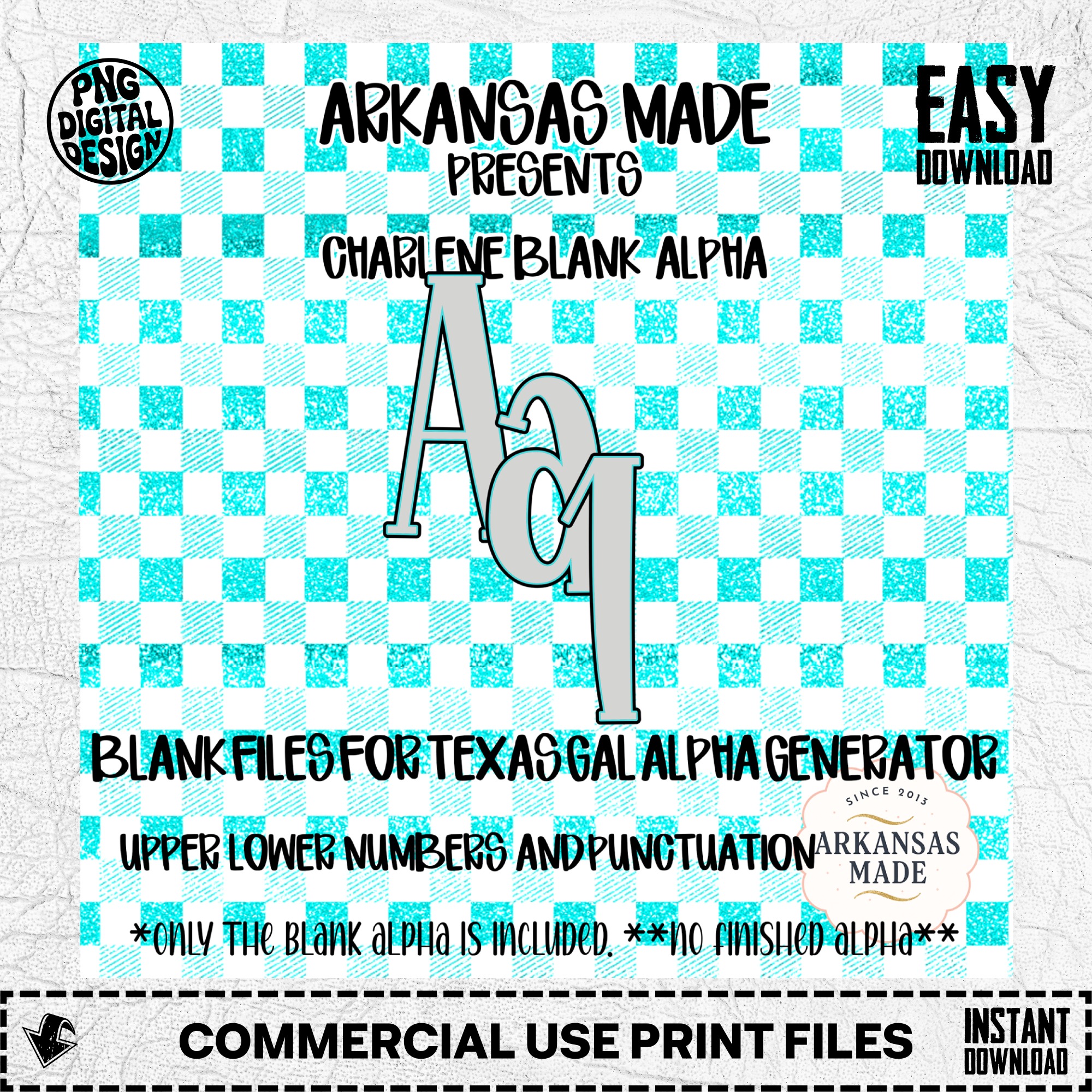 Charlene Blank Alpha Fillable Set | Digital Letters Numbers Punctuation Files for Crafting & Custom Designs | Sublimation Ready - Image 2