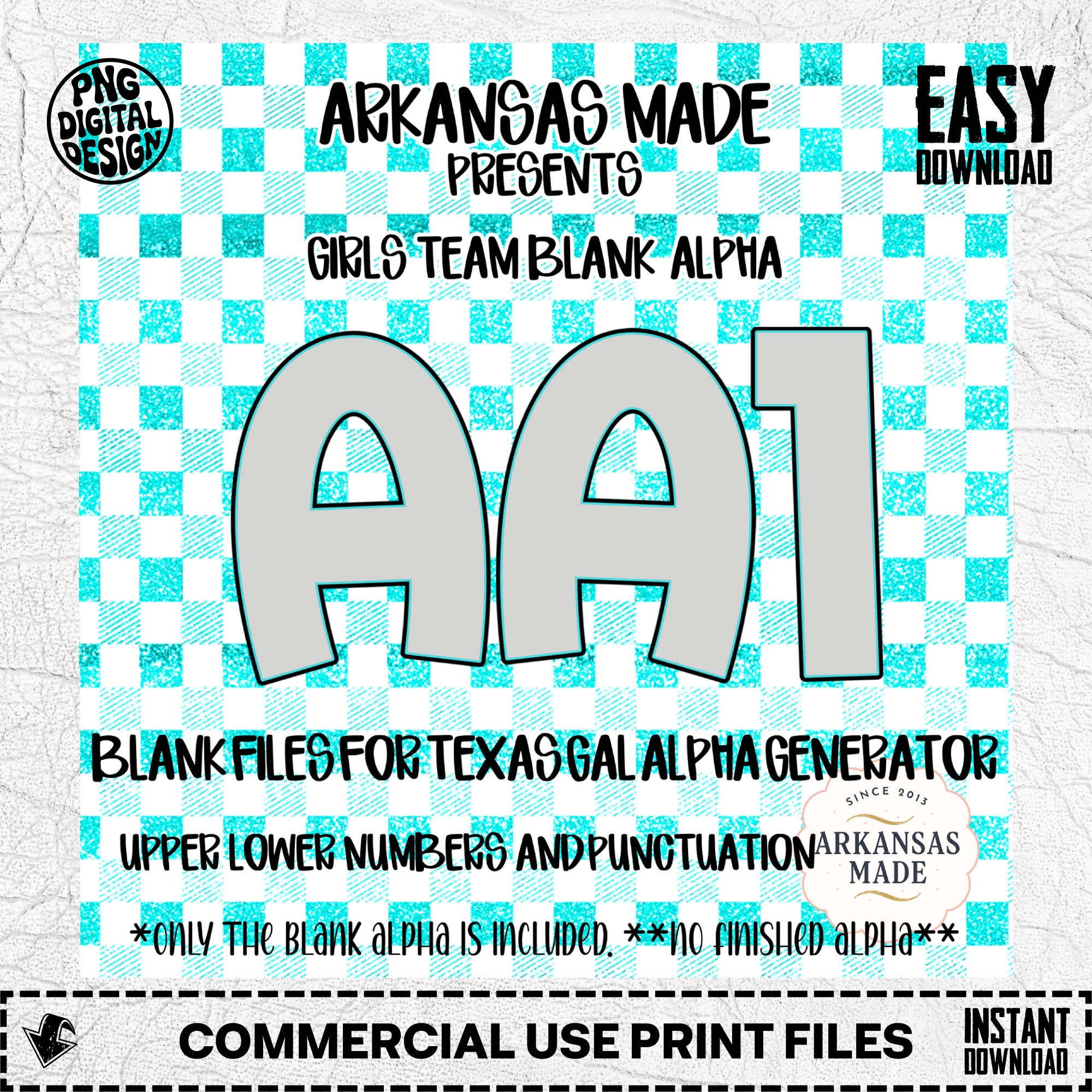 Blank Fillable Alpha Set for Girls Team | Customizable Digital Letters Numbers Punctuation | DIY Craft Font Kit Sublimation PNG SVG - Image 2