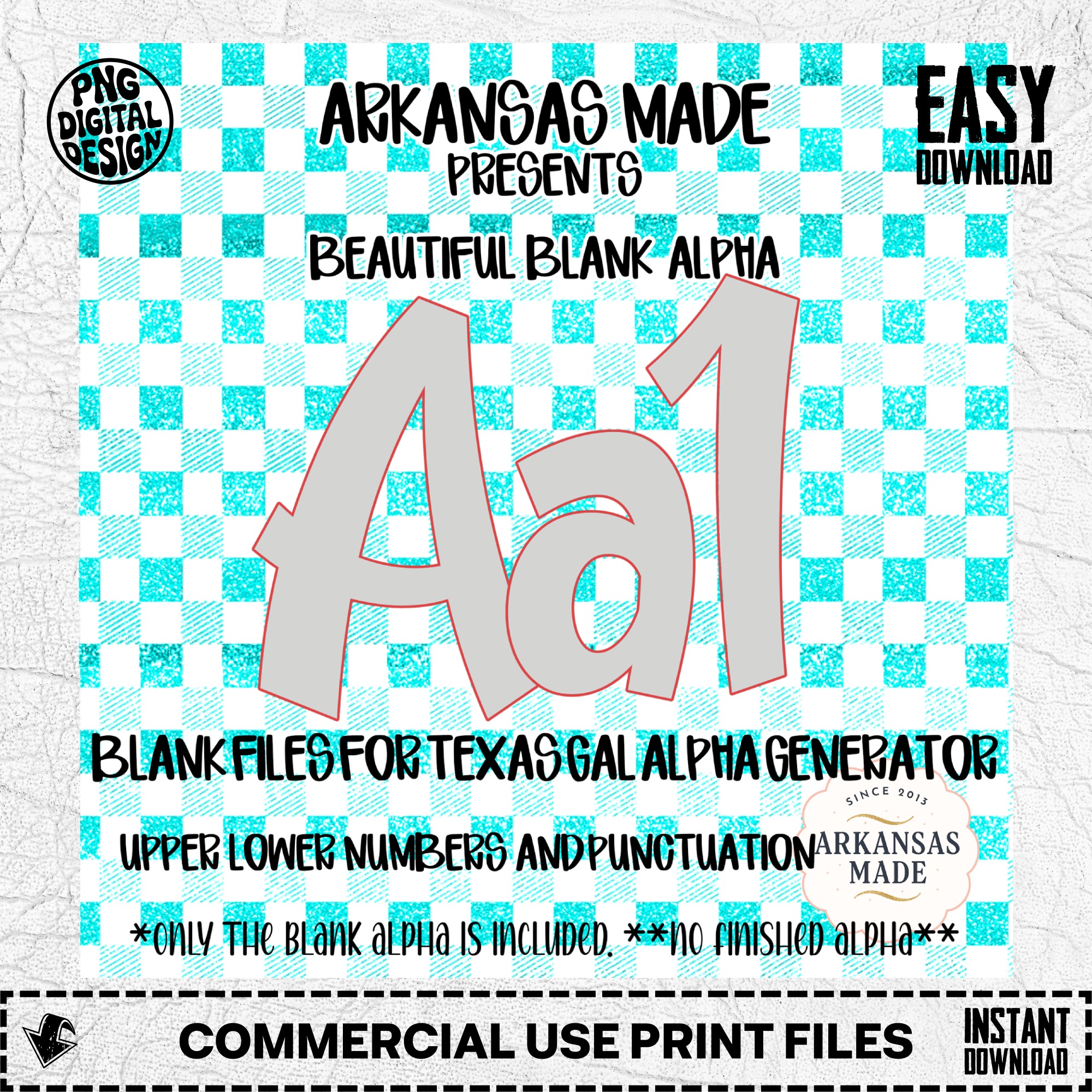 Blank Fillable Alpha Set SVG PNG, Digital Download Craft Files for Custom Letters, Numbers, & Punctuation - Image 2